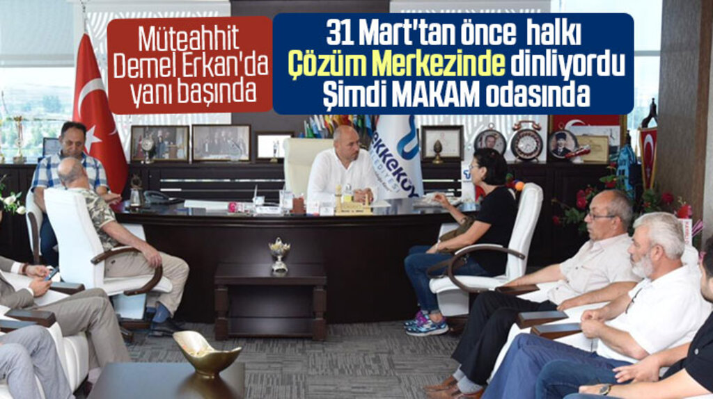 Tekkeköy Belediye Başkanı Togar halk gününü başkanlık makam odasında yaptı