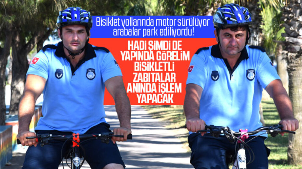Atakum ilçesinde bisiklet yollarının işgal edilmesi üzerine bisikletli zabıtalar göreve başladı