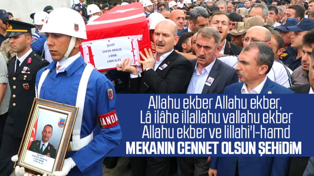 Şehit binbaşı Zafer Akkuş'un cenazesi Samsun'un Asarcık ilçesinde son yolculuğuna uğurlandı