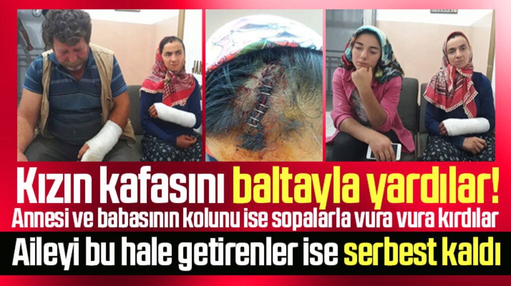 Samsun'un Bafra ilçesinde tarladan dönen bir aileye balta ve sopalarla saldırdılar