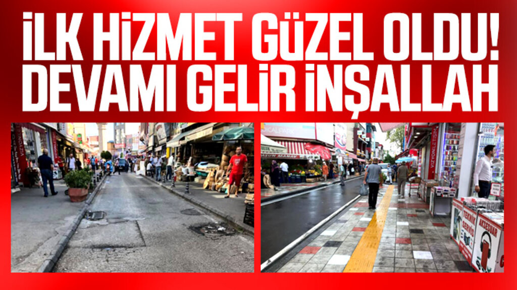 İlkadım Belediyesinin Kasaplar caddesinde başlattığı yol ve çevre düzenleme işi tamamlandı