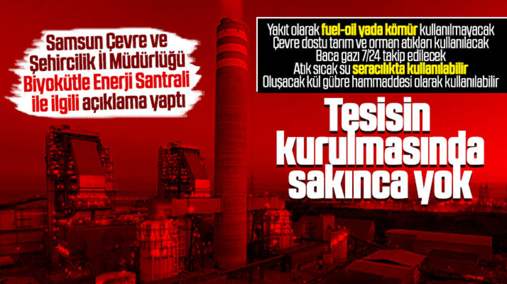 Samsun Çevre İl Müdürlüğü: Biyokütle Enerji Santralinin kurulmasında sakınca yok