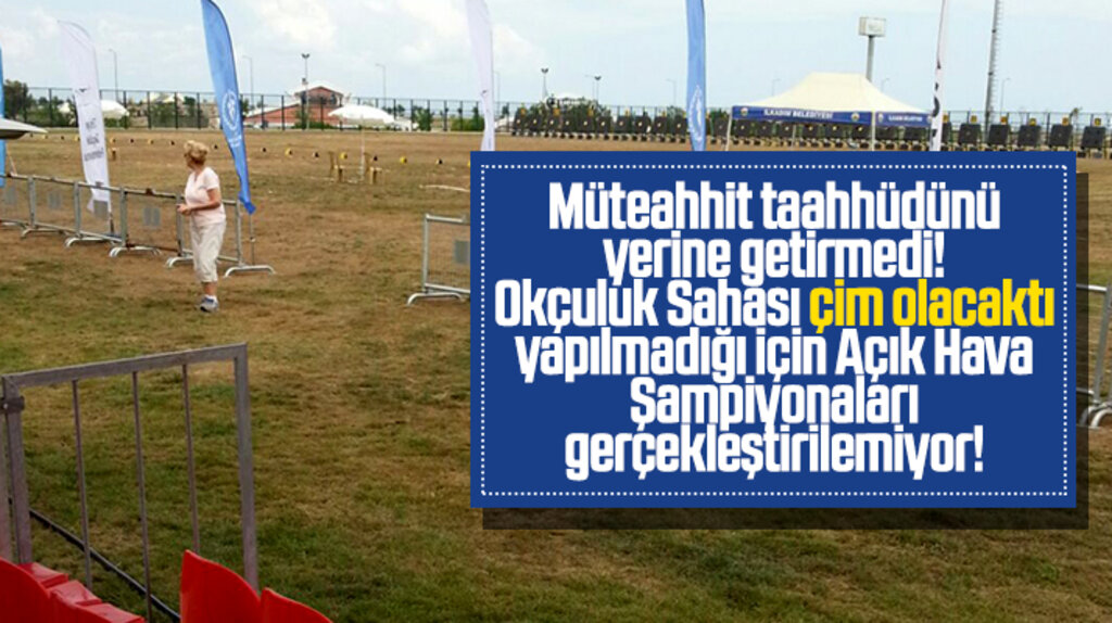 Samsun Okçuluk Sahası çim olacaktı müteahhit taahhüdünü yerine getirmedi