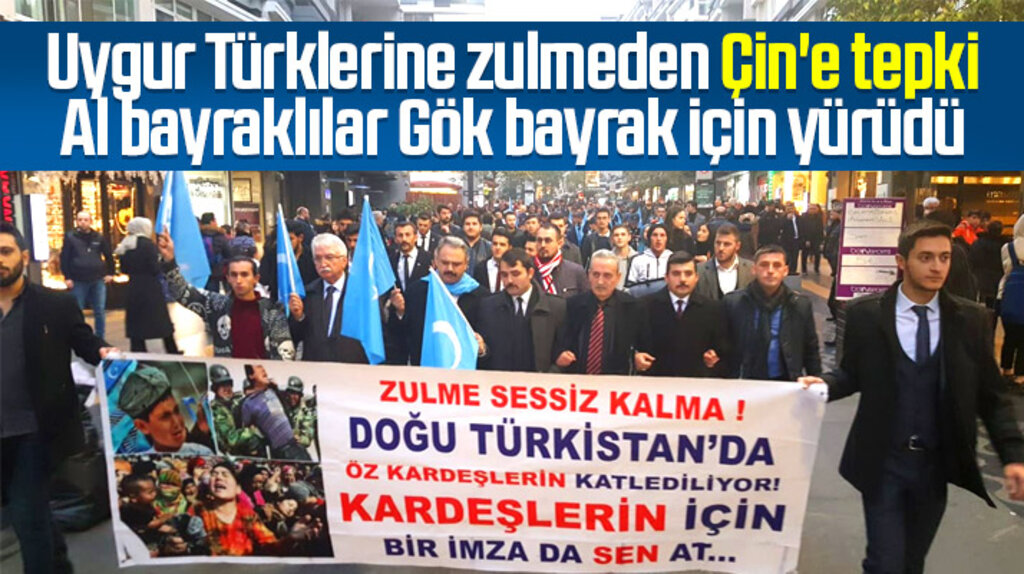 Samsun'da Uygur Türklerine zulmeden Çin devleti protesto edildi