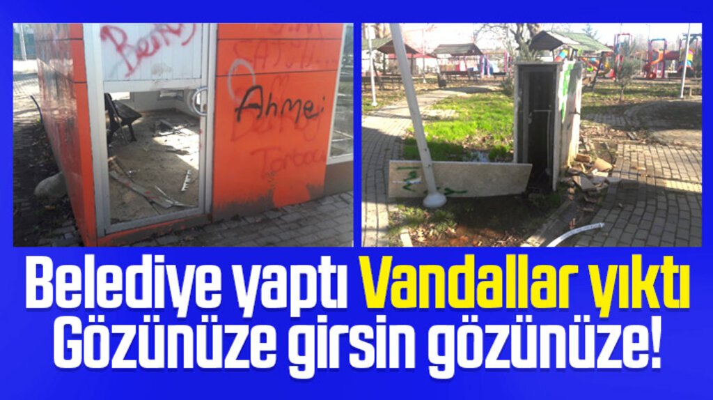 Samsun'da belediyenin yaptığı parkları vandallar tahrip etti