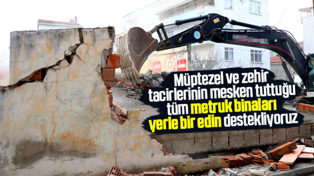 İlkadım Belediyesi zehir tacirlerinin meskeni olan metruk binaları yıkıyor