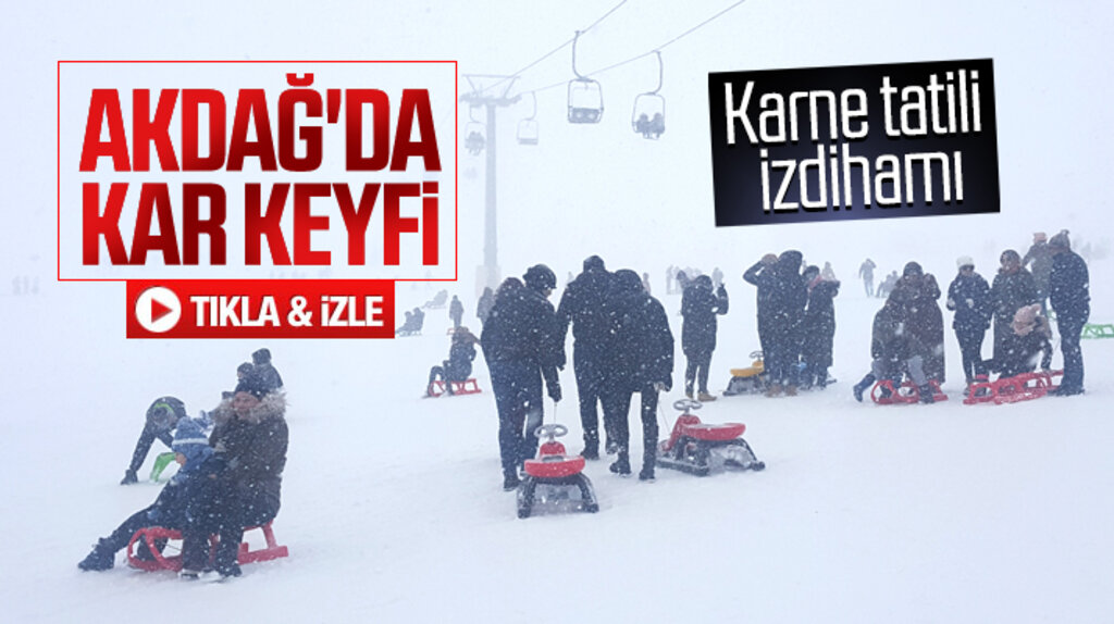 Samsun'da Ladik Akdağ Kayak Merkezi karne tatili ile tıklım tıklım doldu
