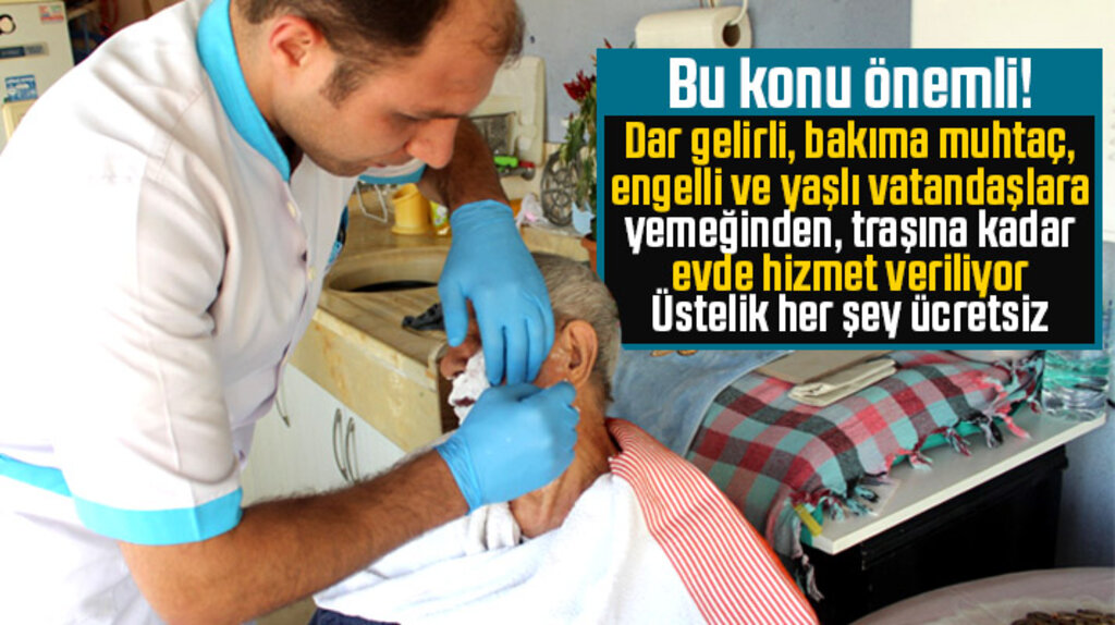 Samsun'da dar gelirli, bakıma muhtaç ve engelli vatandaşlara büyükşehirden evde hizmet