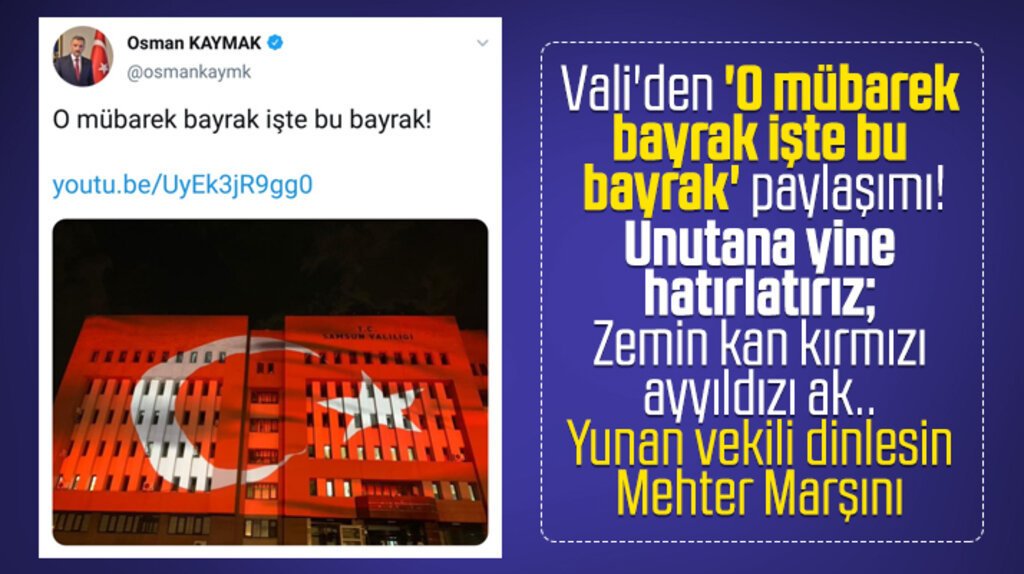 Samsun Valisi Osman Kaymak'tan Yunan milletvekiline mehter marşlı tepki