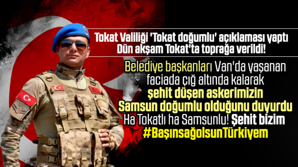 Tokat'ta toprağa verilen şehit Osman Karaca'nın Samsunlu olduğu bilgisi paylaşıldı