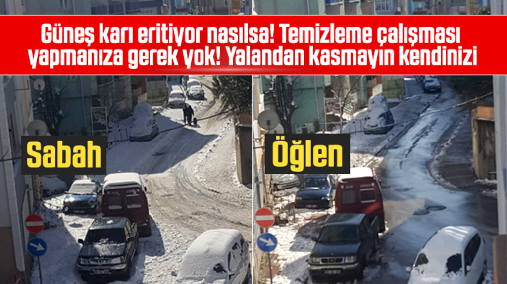 Samsun'da yağan karı Pazartesi günü açan güneş eritmeye başladı