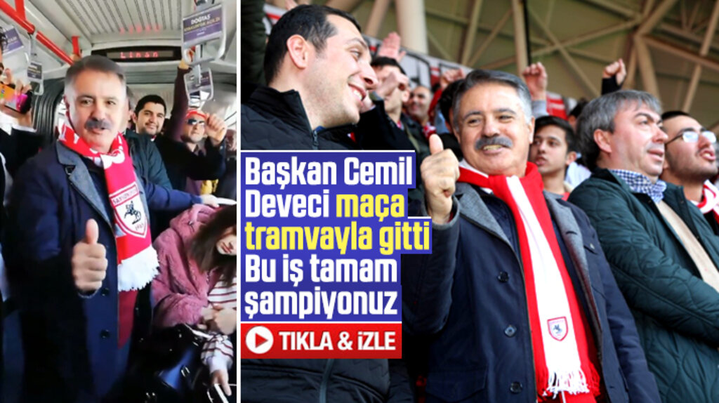 Cemil Deveci Yılport Samsunspor'un Amed maçına tramvaya binerek gitti