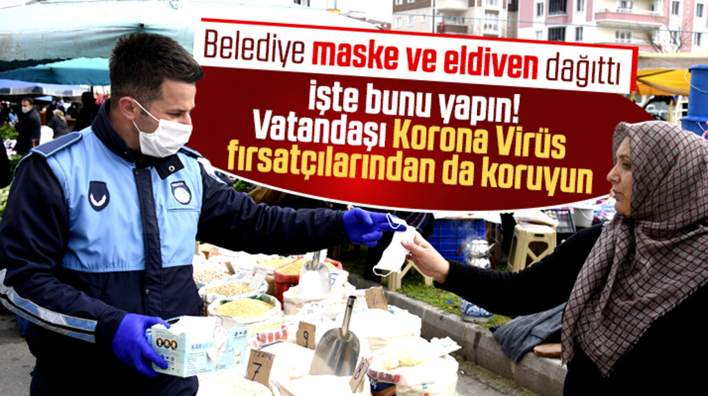 Tekkeköy Belediyesi Korona'ya karşı ücretsiz maske ve eldiven dağıttı
