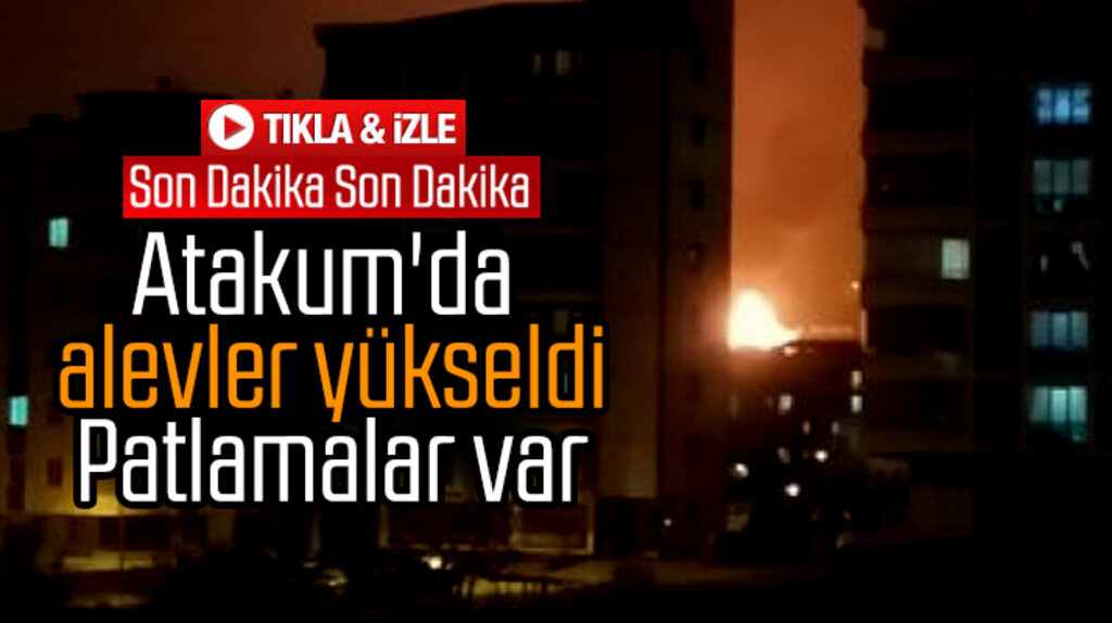 Samsun'un Atakum ilçesinde yangın çıktı patlama sesleri geliyor