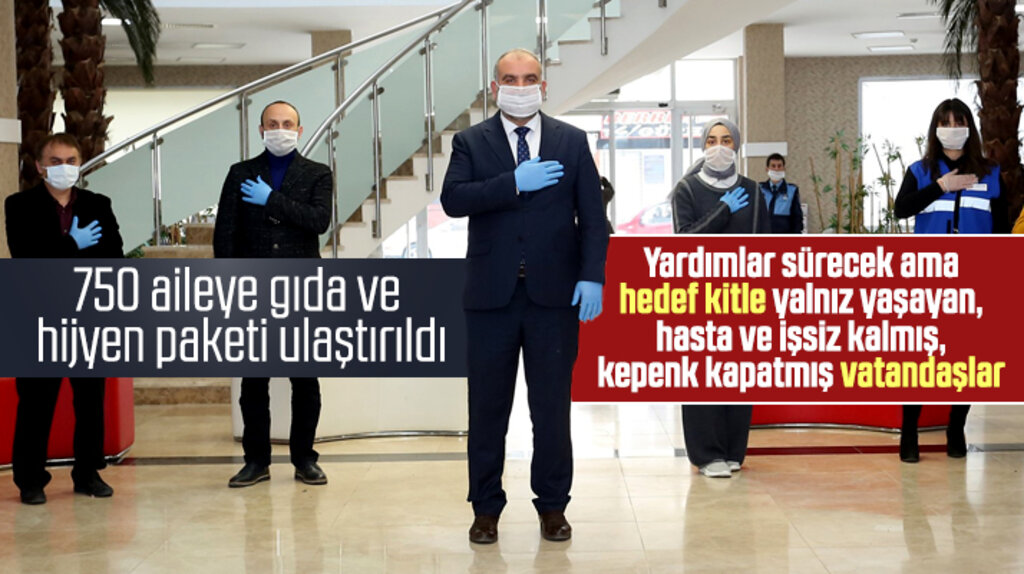 Canik Belediyesi 750 ihtiyaç sahibi aileye gıda ve hijyen paketi ulaştırdı