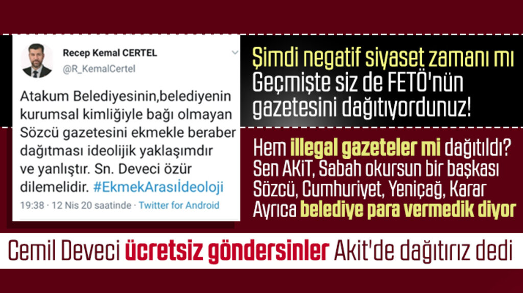 AK Partili Certel Atakum Belediyesinin gazete dağıtmasını ideolojik buldu!