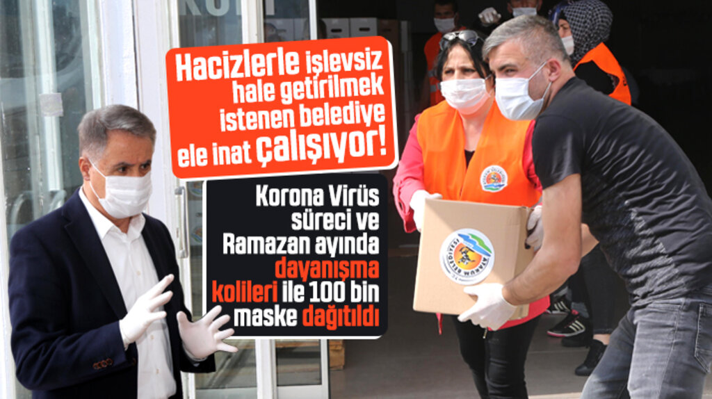 Samsun'da Atakum Belediyesi dayanışma kolileri ve 100 bin maske dağıttı